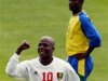 GUINEA'S CAMARA CELEBRATES GOAL AGAINST RWANDA DURING AFRICA NATIONS CUP IN BIZERTE.