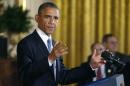 US President Obama holds press conference at White House after mid term elections