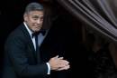 George Clooney arrives at the Aman hotel in Venice, Italy, Saturday, Sept. 27, 2014, ahead of his wedding to human rights lawyer Amal Alamuddin in the romantic lagoon city. (AP Photo/Andrew Medichini)