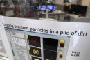 An explanatory sheet is placed in front of a new 3.8 million euro ($5 million) Large Geometry Secondary Ion Mass Spectrometer at the International Atomic Energy Agency (IAEA) environmental sample laboratory in Seibersdorf