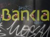 The logo of the Bankia bank is seen on a wall in Madrid