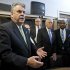 Rep. Peter King, R-N.Y., left, joined by other New York area-lawmakers affected by Superstorm Sandy, express their anger and disappointment after learning the House Republican leadership decided to allow the current term of Congress to end without holding a vote on aid for the storm's victims, at the Capitol in Washington, early Wednesday, Jan. 2, 2013. (AP Photo/J. Scott Applewhite)