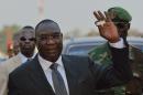 Central African Republic president Michel Djotodia arrives at Mpoko Bangui airport in the capital Bangui on January 8, 2014