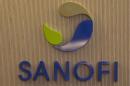 French drugs firm Sanofi's logo is pictured inside the company's headquarters during the company's 2014 annual results presentation in Paris