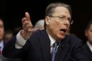 Wayne LaPierre CEO of the National Rifle Association testifies during a hearing held by the Senate Judiciary committee