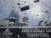 The Los Angeles Kings hoist the Stanley Cup during the NHL Stanley Cup hockey championship parade in Los Angeles