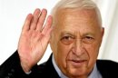 -FILE PHOTO 10MAR05- Israeli Prime Minister Ariel Sharon gestures at the end of his Likud Party's wo..