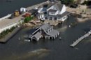 Damaged houses are shown in this U.S. Army National Guard aerial photograph taken over the Jersey Shore seen during a visit by National Guard senior leaders to areas impacted by Hurricane Sandy