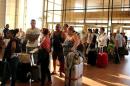 British passengers queue to leave the airport of the Red Sea resort of Sharm el-Sheikh