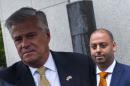 Former New York state Senate Majority Leader Dean Skelos and his son Adam depart United States Court in the Manhattan borough of New York City