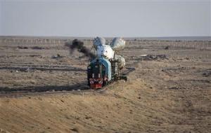 The Russian Soyuz TMA-12 spacecraft is transported&nbsp;&hellip;