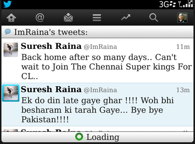 Suresh Raina Twitter News