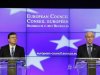 European Commission President Barroso and Council President Van Rompuy hold a news conference at the end of an EU leaders summit discussing the EU's long-term budget in Brussels