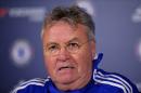Chelsea's Dutch interim manager Guus Hiddink hosts a press conference at the club's training ground in Cobham, south west London, on December 23, 2015