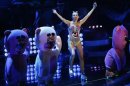 Singer Miley Cyrus performs "We Can't Stop" during the 2013 MTV Video Music Awards in New York