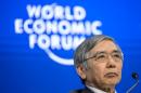 Governor of the Bank of Japan Haruhiko Kuroda attends a session during the World Economic Forum annual meeting on January 24, 2015 in Davos