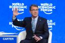 US Secretary of Defense Ashton Carter gestures during a special session of the WEF annual meeting in Davos, on January 22, 2016