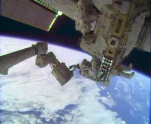 In this image taken from video provided by NASA, astronauts&nbsp;&hellip;