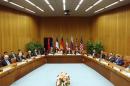 A general view of a meeting with European Union foreign policy chief Ashton and Iranian Foreign Minister Zarif in Vienna