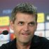 FC Barcelona's coach Tito Vilanova attends a news conference after the first training session of the season at Joan Gamper training camp, near Barcelona