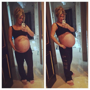 Kim Zolciak Flaunts Giant Bare Baby Bump in Ninth Month of Pregnancy With Twins