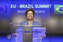 Brazil's President Rousseff speaks during an EU-Brazil summit in Brussels