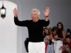 Designer Ralph Lauren waves after presenting his Spring/Summer 2013 collection during New York Fashion Week