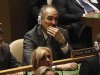 Ja'afari Syrian Ambassador to the United Nations listens as U.S. President Obama addresses 67th United Nations General Assembly at U.N. Headquarters in New York