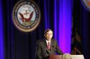 Former CIA director David Petraeus speaks at the University of Southern California in Los Angeles
