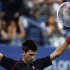 Djokovic of Serbia celebrates defeating Del Potro of Argentina during their men's singles quarter-finals match at the U.S. Open