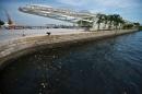 Raw sewage and garbage litter Rio's Guanabara Bay, pictured here near the Museu do Amanha (Museum of Tomorrow) in Rio de Janeiro, Brazil, on April 26, 2016