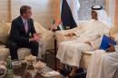 US Secretary of Defense Ashton Carter (L) meets with United Arab Emirates Crown Prince and Deputy Supreme Commander of the UAE Armed Forces Mohammed bin Zayed in Abu Dhabi on April 19, 2016