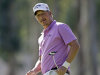 Fredrik Jacobson, of Sweden, saves par on the eighth green in the second round of the Northern Trust Open golf tournament at Riviera Country Club in the Pacific Palisades area of Los Angeles, Friday, Feb. 15, 2013. (AP Photo/Reed Saxon)
