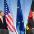 German foreign minister Guido Westerwelle ,right,  gives a statement as US Secretary of State,John Kerry,  left, listens  at the Foreign Ministry in Berlin, Germany, Tuesday Feb, 26, 2013. (AP Photo/dpa, Maurizio Gambarin