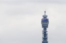The BT communication tower is seen from Primrose Hill in London