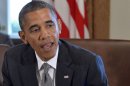 US President Barack Obama speaks during a cabinet meeting in Washington, DC, on September 12, 2013
