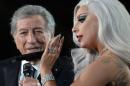 Lady Gaga and Tony Bennett perform on stage at the 57th Annual Grammy Awards in Los Angeles, California, on February 8, 2015