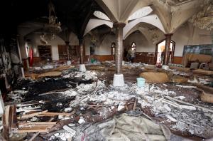 A general view shows destruction at the Quds mosque&nbsp;&hellip;
