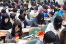 High school students study at a cram school in Taipei