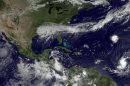 Four storms in the tropical Atlantic and Pacific are in various stages of development as seen in this NOAA handout photo