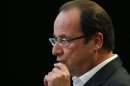 France's President Francois Hollande gives a news conference after the G8 summit in Lough Erne, Northern Ireland