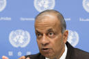 In this photo provided by the United Nations, Atul Khare, United Nations' Under-Secretary-General for Field Support, addresses a news conference at U.N. headquarters, Friday, March 4, 2016. Khare presented the U.N. Secretary-General's report on special measures for protection from sexual exploitation and sexual abuse in peacekeeping operations. (Eskinder Debebe/The United Nations via AP) MANDATORY CREDIT