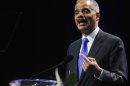 U.S. Attorney General Eric Holder speaks at the NAACP convention in Orlando
