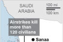 Map locates Mokha, Yemen, where more than 120 civilians were killed; 1c x 2 inches; 46.5 mm x 50 mm;