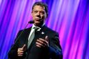 Colombia's President Santos speaks to guests after receiving the Clinton Global Citizen Award in New York, U.S.