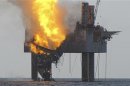 U.S. Coast Guard photo released by the BSEE shows Hercules 265 rig fire