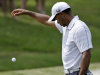 Tiger Woods takes a drop on the fourth hole during the third round of The Players championship golf tournament at TPC Sawgrass, Saturday, May 11, 2013 in Ponte Vedra Beach, Fla. (AP Photo/Gerald Herbert)