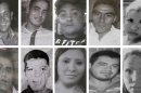 FILE - In this file photo composite of images taken from flyers made by relatives showing 10 of at least 12 young people who were kidnapped in broad daylight from an after hours bar in Mexico City on May 26, 2013. Ricardo Martinez, an attorney for the families of at least 12 of the people who disappeared at the nightclub said on Thursday, Aug. 22, 2013 that officials discovered 13 bodies and are investigating whether they are those of the missing. Martinez says a suspect in the Heaven case led officials to two graves containing the bodies. From left to right, top row; Josue Piedra Moreno, Aaron Piedra Moreno, Rafael Rojas, Alan Omar Athiencia Barragon, Jennifer Robles Gonzalez. From left to right, bottom row; Jerzy Ortiz Ponce, Said Sanchez Garcia, Guadalupe Morales Vargas, Eulogio Foseca Arreola, Gabriela Tellez Zamudio. (AP Photo/Marco Ugarte, File)