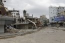 A view shows the damage in the al-Khaldia neighbourhood of Homs, during the United Nations' observers visit to the city