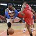 New York Knicks Carmelo Anthony tries to pass against Los Angeles Clippers DeAndre Jorda in NBA game in New York
